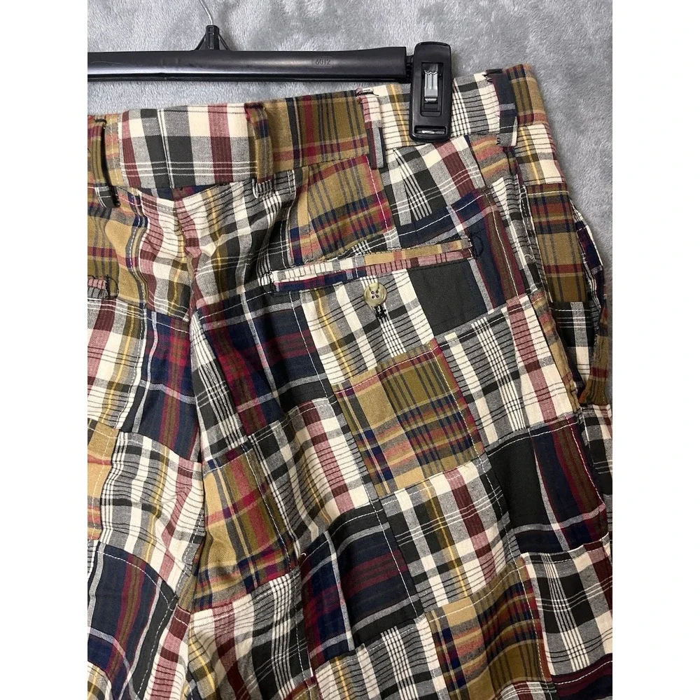 Peter Millar SZ 34 100%‎ Cotton Madras Patchwork Lightweight Casual Shorts